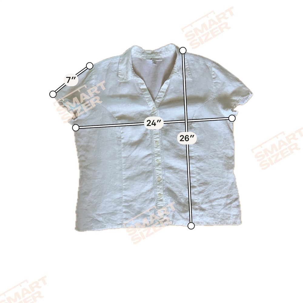 Womens 100% Linen Button Up Top Size 18 (XL) White Coastal Boho Beach Minimalist - Picture 8 of 8
